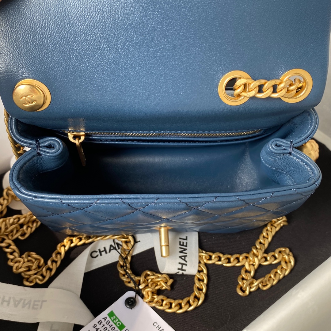 Mini Classic Flap Lambskin Bag AS4040 Blue